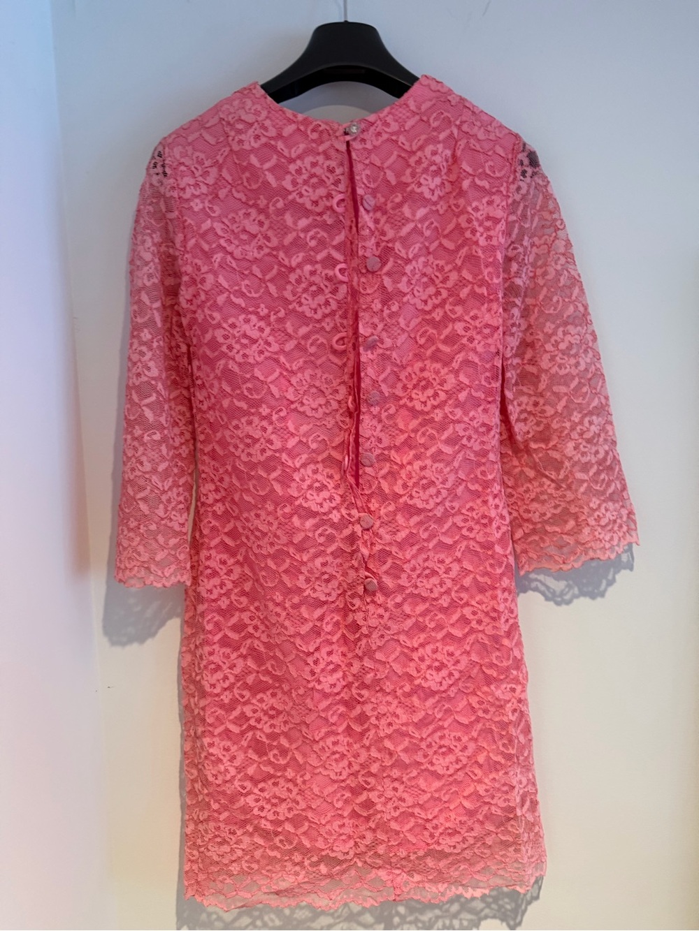 Vintage Pink Lace Midi Dress - Picture 2 of 3